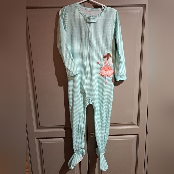 Carters 4T striped 1 piece zip up pajama - Picture 1 of 5